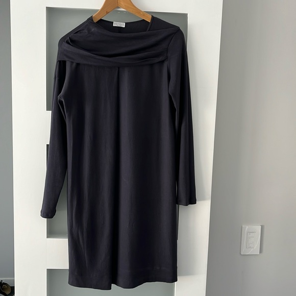 Brunello Cucinelli cotton draped long sleeves dress size XL - Picture 3 of 15